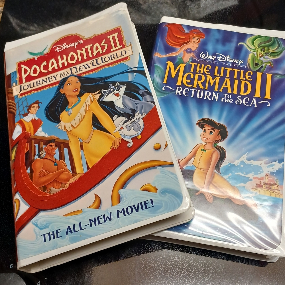 Disney Pocahontas II and The Little Mermaid II VHS Tapes